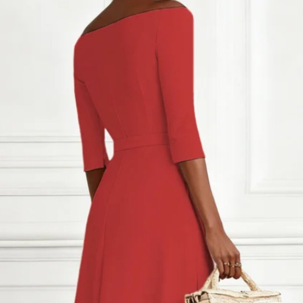 Off The Shoulder Half Sleeve A-Line Maxi Dress